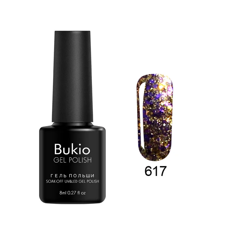 Алмазный Гель лак для ногтей Bukio блестящий УФ гель со светодиодной подсветкой