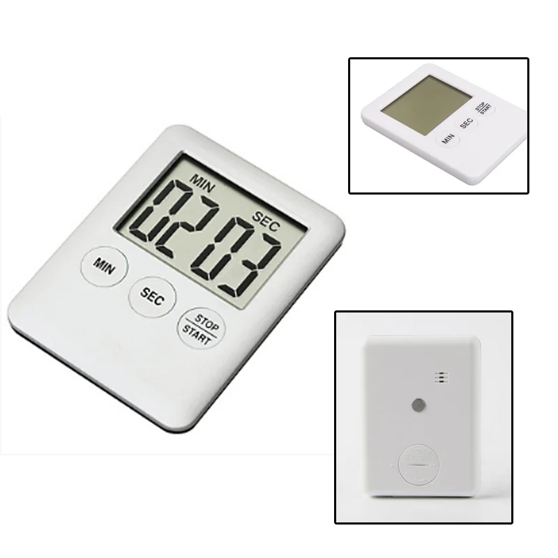 8 Colors Super Thin LCD Digital Screen Kitchen Timer Square Cooking Count Up Countdown Alarm Magnet Clock Tools | Дом и сад