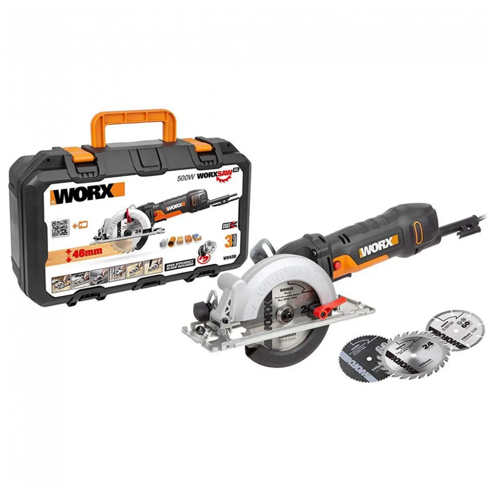 Дисковая пила компактная сетевая WORX WX439 120 мм 480 Вт кейс|Электрические пилы| |