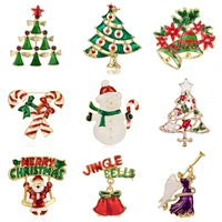 20 style classic christmas series enamel brooch tree bells snowman santa claus angel brooches delicate charms crystal pin brooch