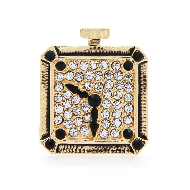 

Wuli&baby Rhinestone Watch Dial Brooches For Women Men Enamel Timer Clock Design Brooch Pins Jewelry Gifts