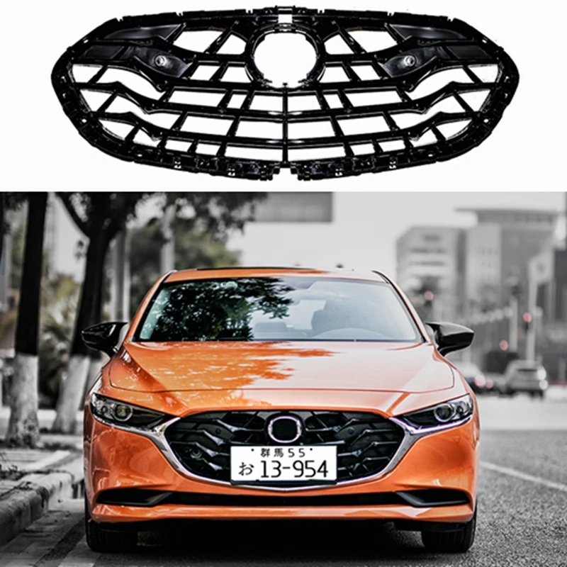 Стайлинг автомобиля для Mazda 3 Axela 2020 ABS пластик черный цвет передний бампер Гриль