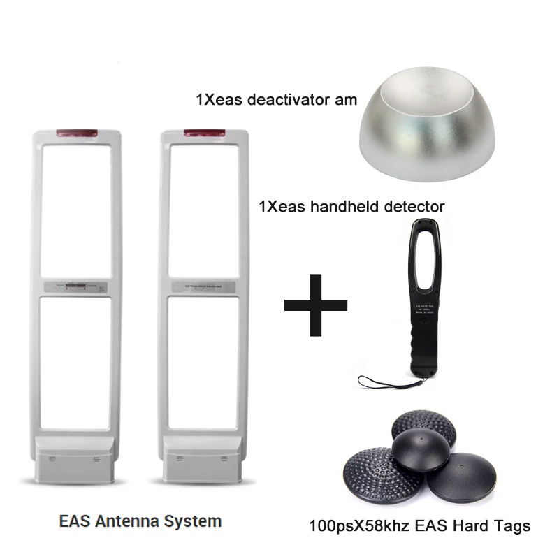 Enlarge EAS system security door am alarm with hard Labels tags & Deactivator & Handheld Frequency Tester