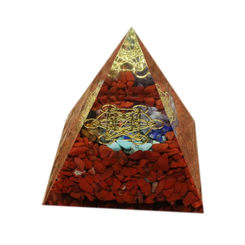 

Yin and Yang Orgone Pyramids Obsidian White Turquoises Chips Gravel Orgonite Buddha Tai Chi Energy Feng Shui Decoration Pyramid