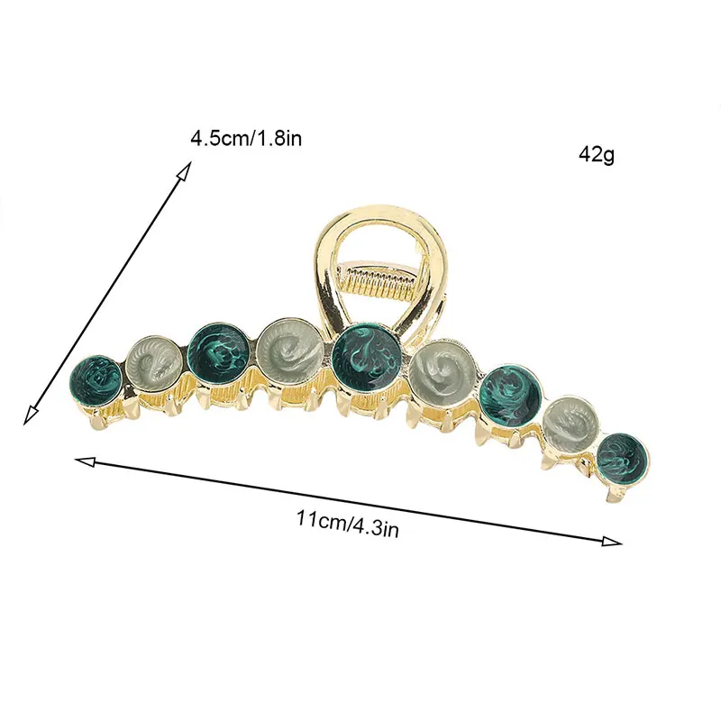 

New Women Elegant Vintage Drip Glaze Metal Hair Claws Hold Tight Headband Sweet Hair Clips Hairpins Fashion Hair Accessories