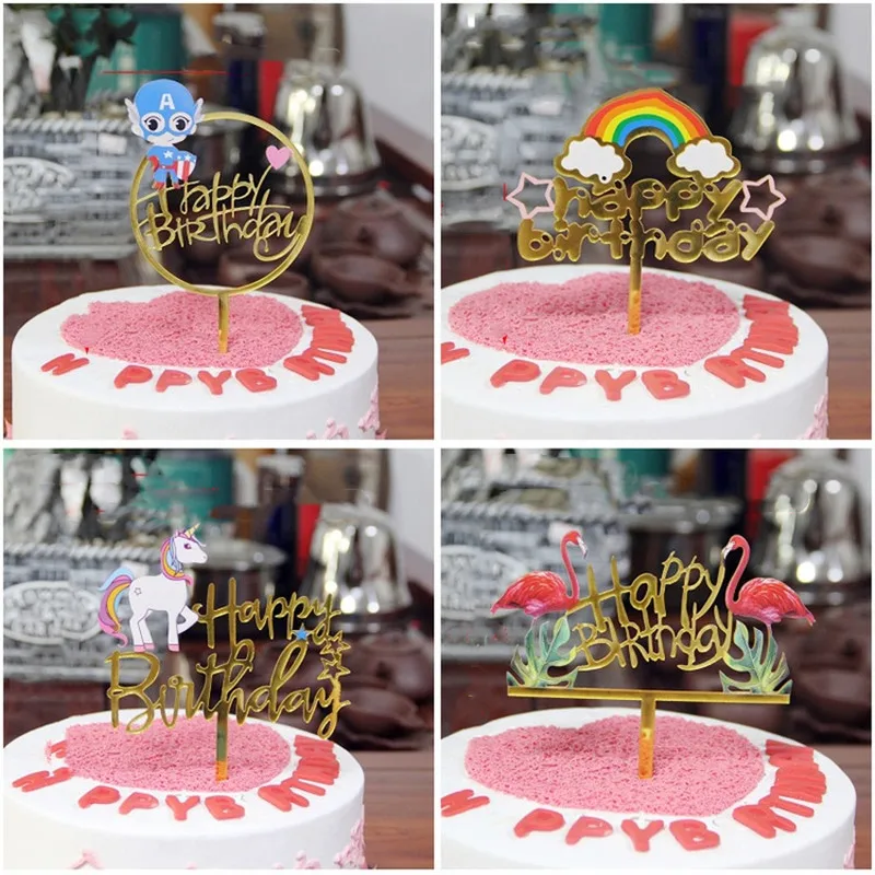 Акриловый Топпер для торта в виде русалки единорога на день рождения топпер