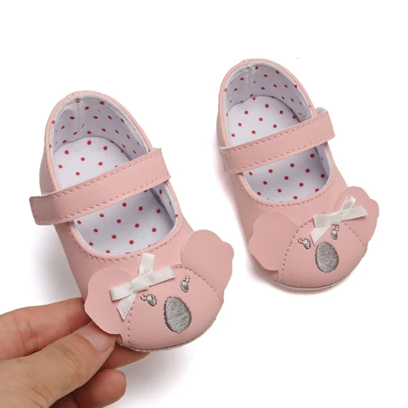 

Newborn Baby Girls Shoes Moccasins Infant Toddler Soft Sole Crib Baby Footwear Cute Mouse First Walker Prewalker Ballet Shoe