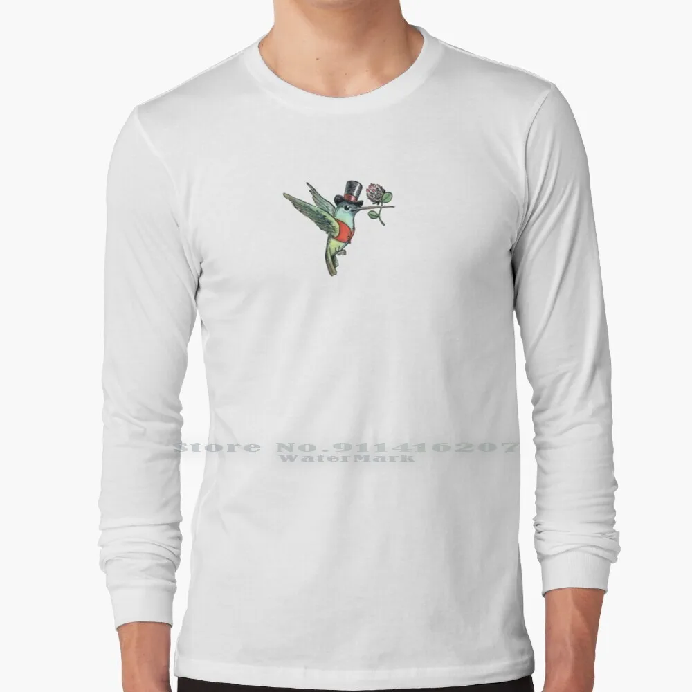 

Dapper Hummingbird, дизайнерская футболка для влюбленных птиц, 100% чистый хлопок, птица Колибри, любовь, цветок, клевер, цветок, животное