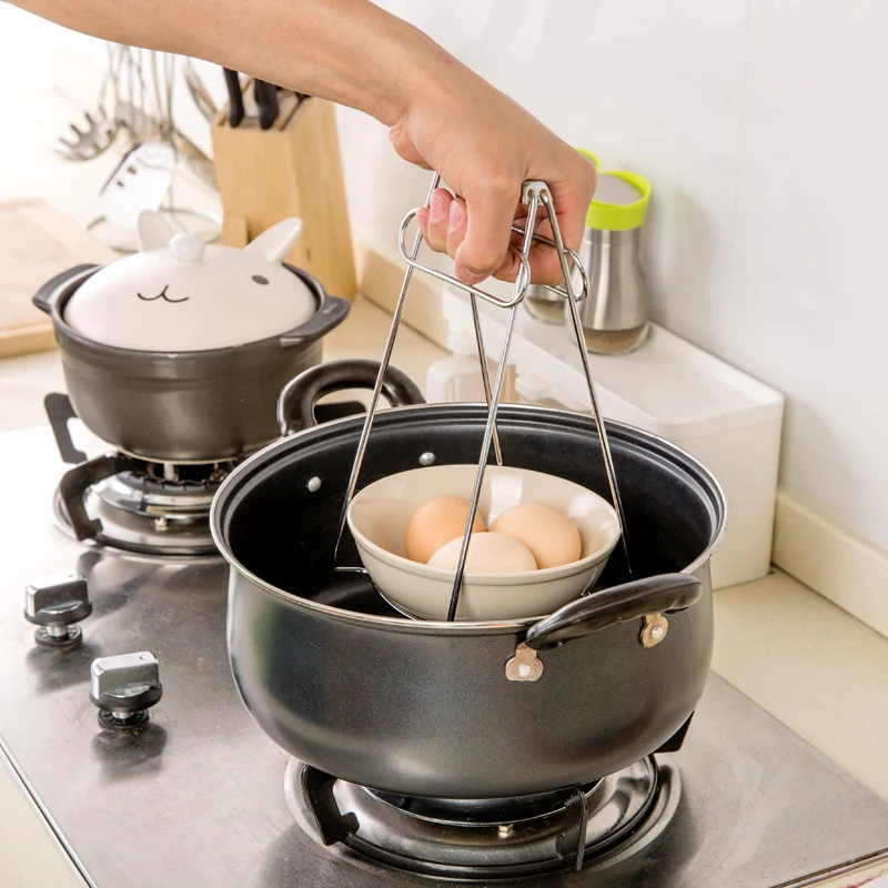 

Многофункциональная Антибликовая тарелка из нержавеющей стали с зажимом для чаши, прибор с ручкой, кухонный инструмент