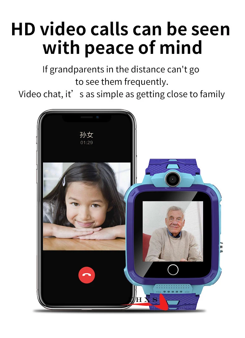 IP67 Waterproof Smart 4G Remote Camera GPS WI-FI Kids Children Students Wristwatch SOS Video Call Monitor Tracker Location Watch