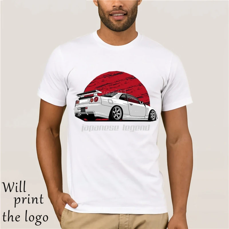 Футболка мужская с круглым вырезом и рисунком машины | Мужская одежда