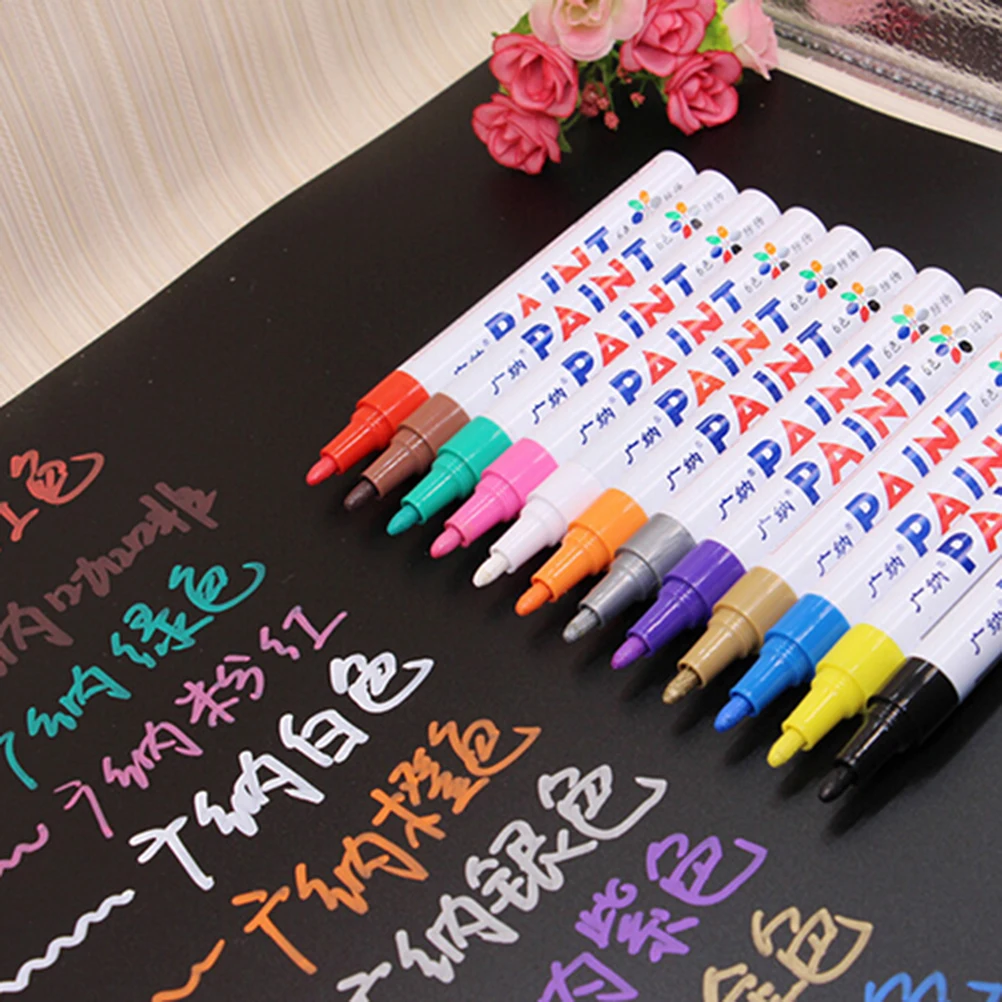 

1pcs Colorful marker pen for CD ceramic glass plastic wood paper Paint marker Office School supplies