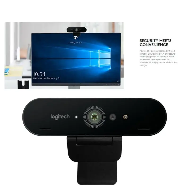Logitech C1000e BRIO 4K Ultra HD веб-камера 1080P 5X цифровой зум Автофокус камера с микрофоном для видеоконференции потоковая запись