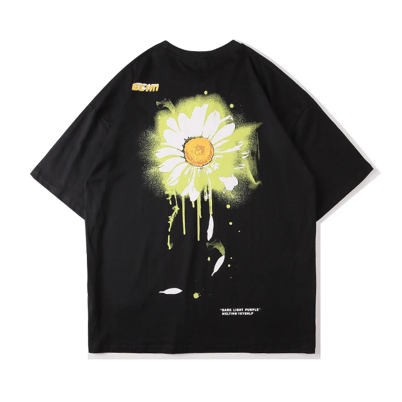 

Summer short sleeve T-shirt for men and women loose oversize ins the Daisy couples leisure boom