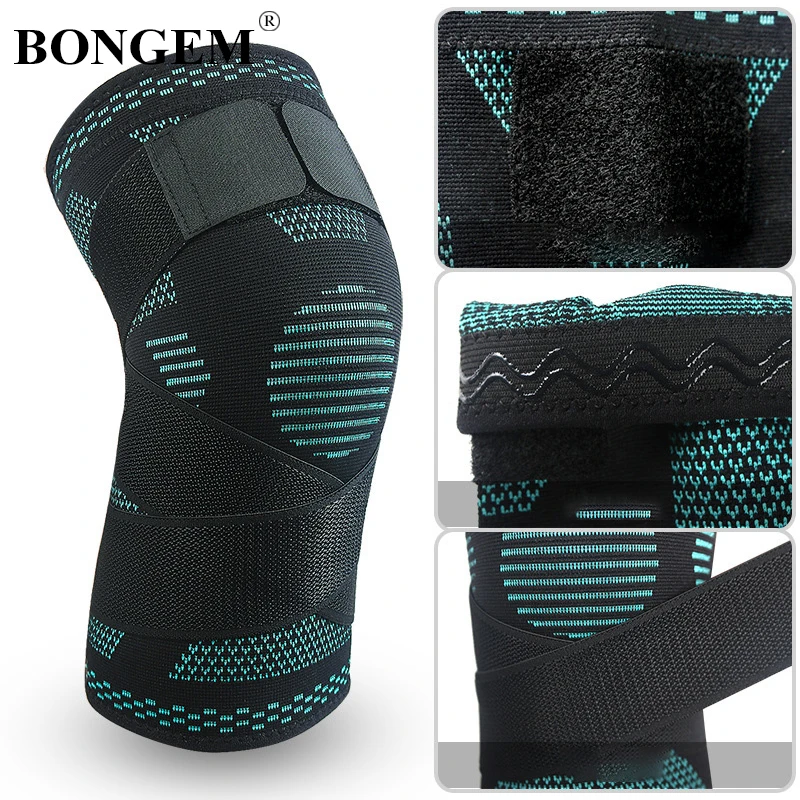 BONGEM высокие эластичные наколенники для фитнеса тренажерного зала рукава бега
