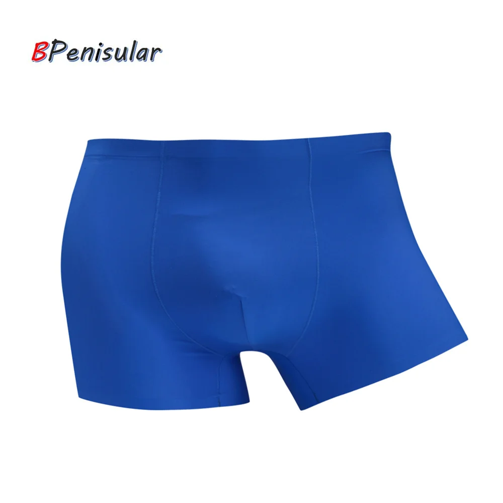 Мужские трусы боксеры Бесшовные дышащие из ледяного шелка большие размеры лето