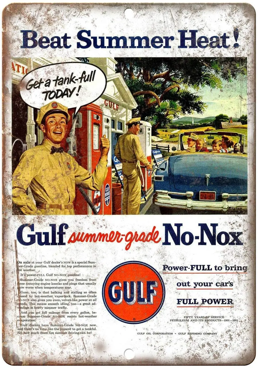 

Gulf Gas Station Metal Tin Sign Decor 12x8 Inch