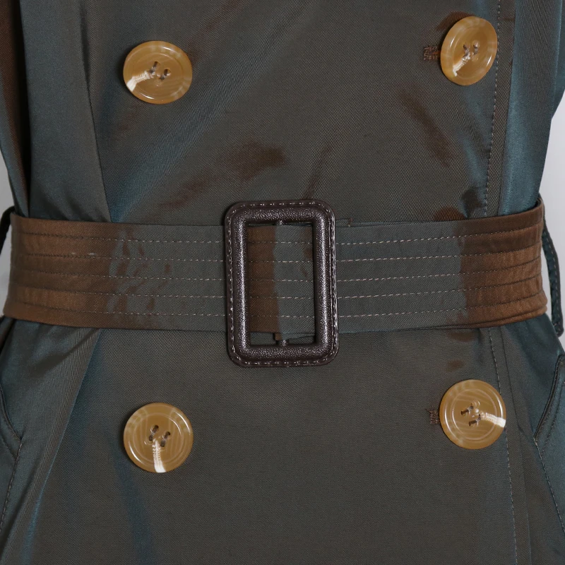 

GALCAUR Gray Windbreaker For Women Lapel Long Sleeve High Waist Sashes Loose Casual Windbreakers Female 2020 Autumn Clothing New