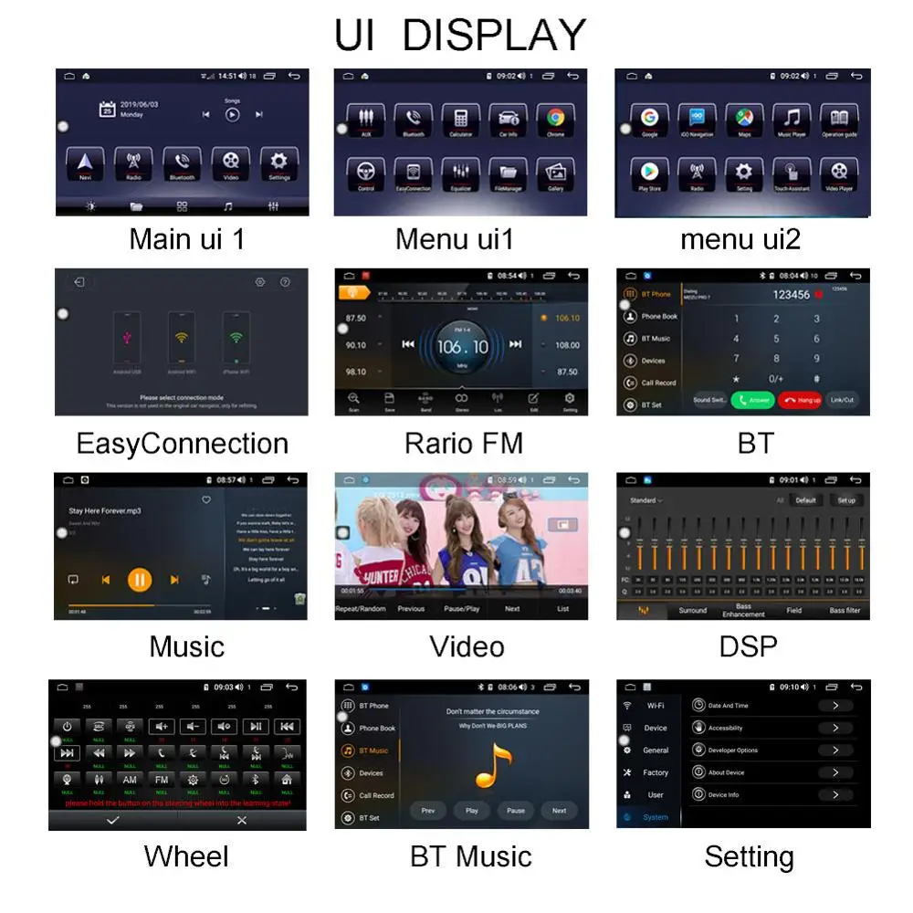 10 1 ''Android 9 0 Восьмиядерный автомобильный Радио GPS Мультимедийный проигрыватель