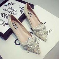 2022 sexy womens beading crystal shoes flat pointed toe fashion ladies elegant designers shoes female loafers casual flat shoes