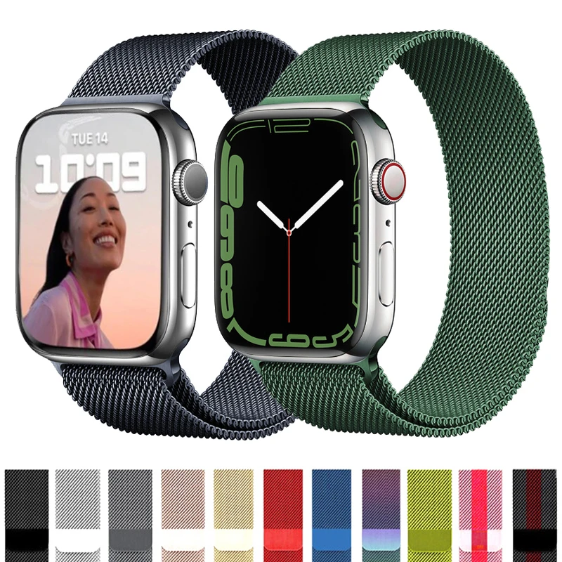 

milanese loop Band For Apple watch Strap 44mm 40mm 38mm 42mm watchband correa bracelet Apple watch Series 3 4 5 6 SE 7 45mm 41mm