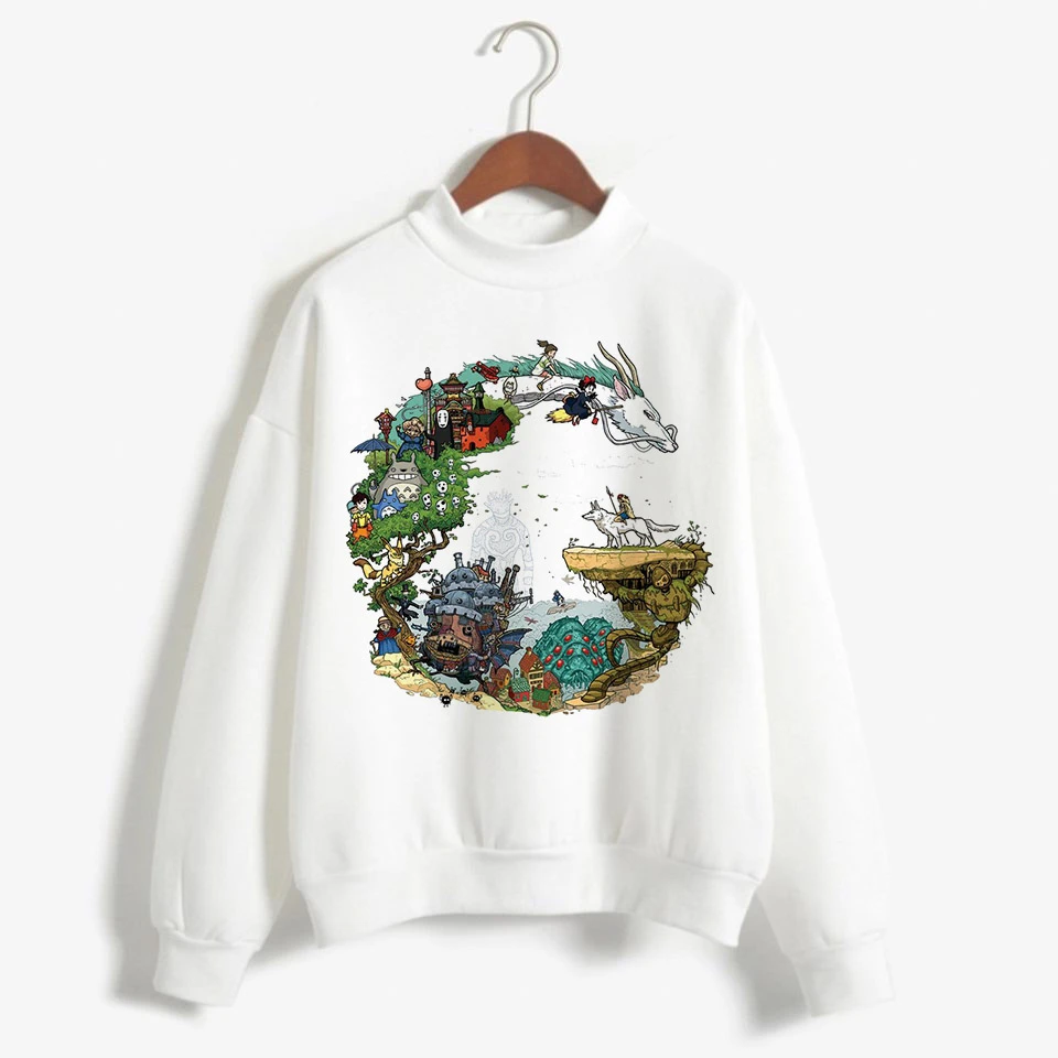 Totoro Studio Ghibli Kawaii Harajuku Толстовка для женщин Ullzang Красивый Веселый мультяшный Аниме толстовки 90s Графический Hoody женский - Цвет: 16