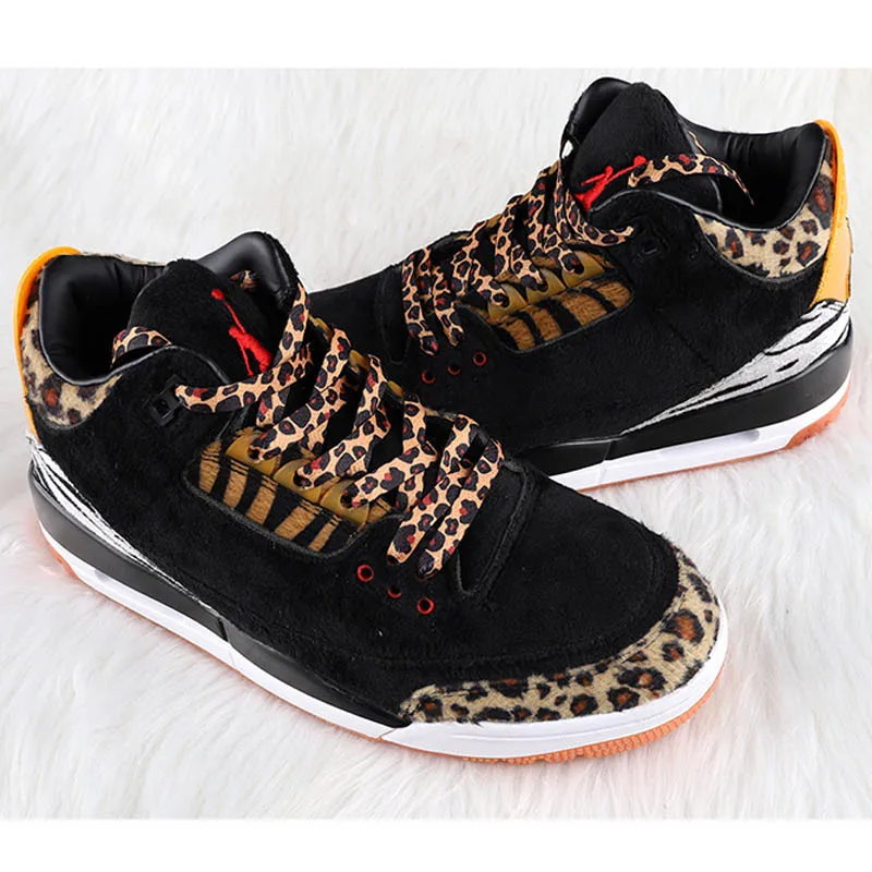 Cordon Classic Leopard Shoelaces Flat Lace for Shoes Jumpman 3 3s Basketball Shoestrings Shoe Accessories Women's sports shoes