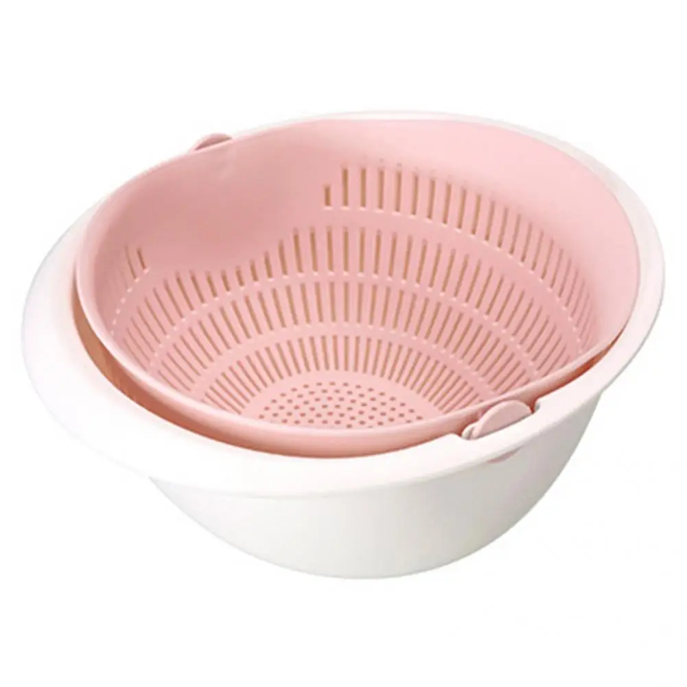 

Practical Excellent Large Vegetable Washing Bowl Strainer Plastic Colander Bowl Space-saving for Office