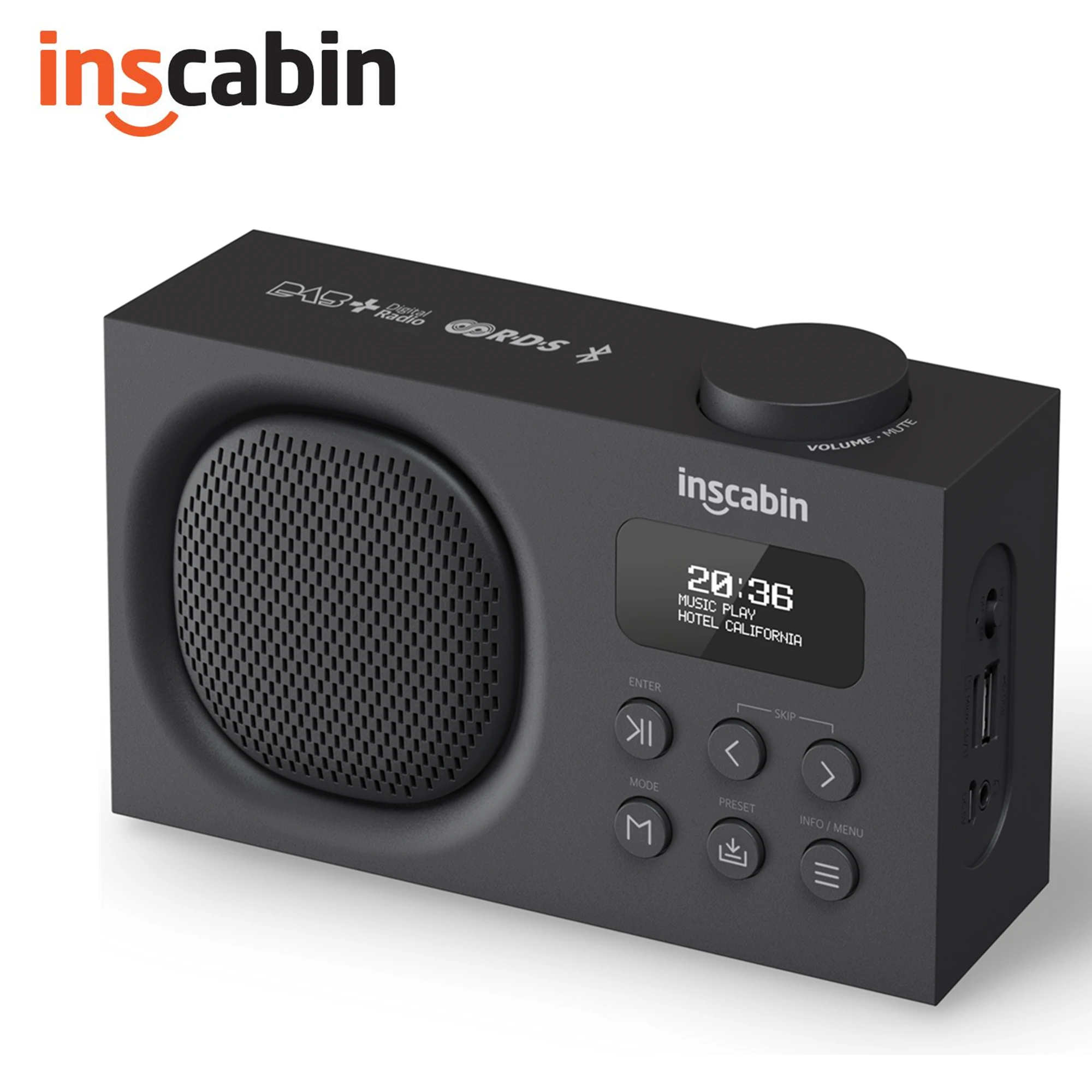 Inscabin-Radio Digital portátil P2/P9, DAB/DAB + FM, altavoz inalámbrico con Bluetooth, reloj despertador Dual, TF/USB