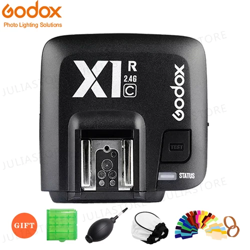 X1R-C for Canon Godox TT600 2,4G беспроводной GN60 Master/Slave камера Вспышка Speedlite+ X1T-C передатчик для Canon 1100D 1000D 7D 6D 60D 50D 600D - Цвет: X1R-C for Canon