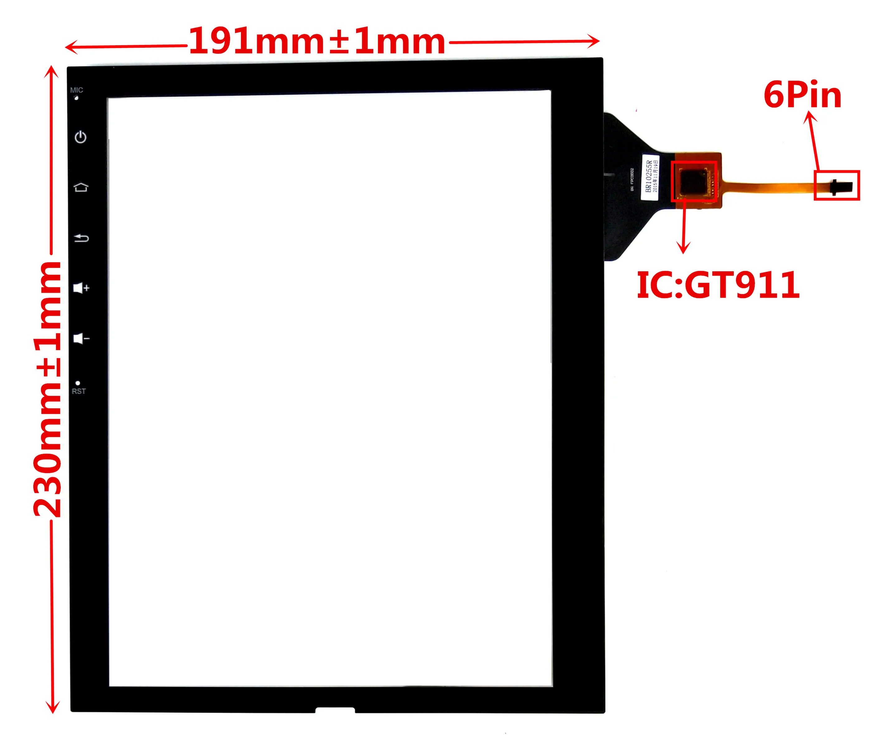 10 4 дюймовый GT928 BR10255R BR FPC0002 Емкостный Универсальный дигитайзер для автомобиля DVD