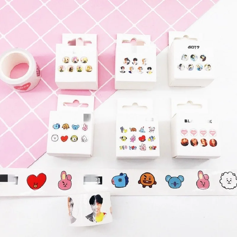 KPOP Bangtan Boys Stickers Round Chalk Hand Account Stickers Stickers Stickers Photo Stickers