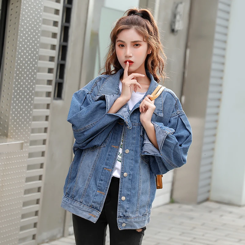 2019 Базовая Женская куртка весна осень джинсовая для женщин с длинным рукавом