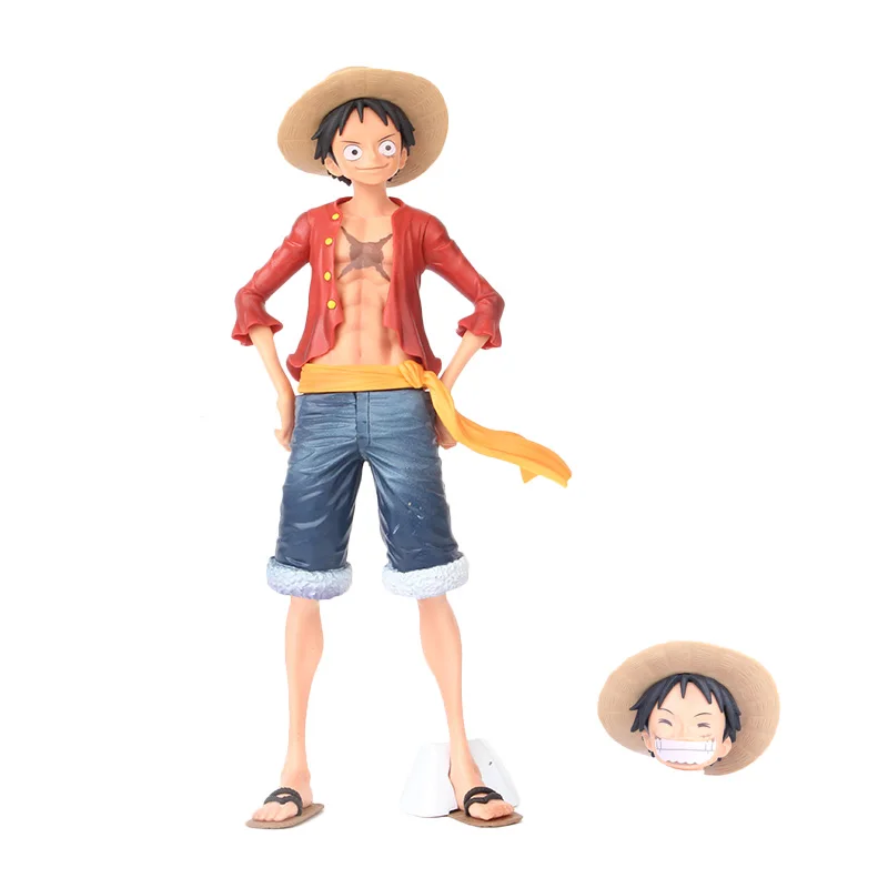Luffy 27cm Обезьяна д Луффи грандиста Ace ПВХ фигурка Grandline аниме одна деталь Луффи Коллекционная мультяшная модель Фигурка детские игрушки - Цвет: Luffy 27cm