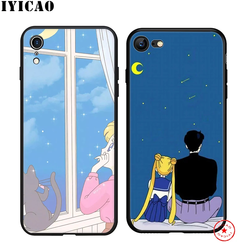 Мягкий чехол для телефона IYICAO Sailor Moon iPhone 11 Pro XR X XS Max 6 6S 7 8 Plus 5 5S SE силиконовый TPU |