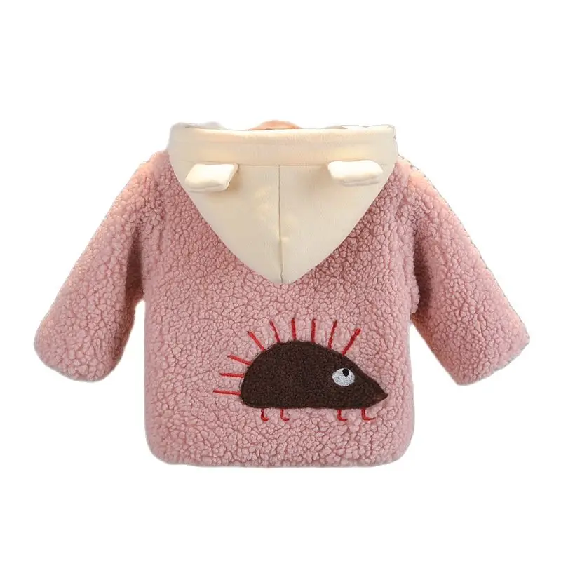 

Для маленьких девочек; Зимняя верхняя одежда; Новинка; Куртка для девочек; Пальто с От 2 до 6 лет дети Ежик с капюшоном, шерстяная куртка для де...