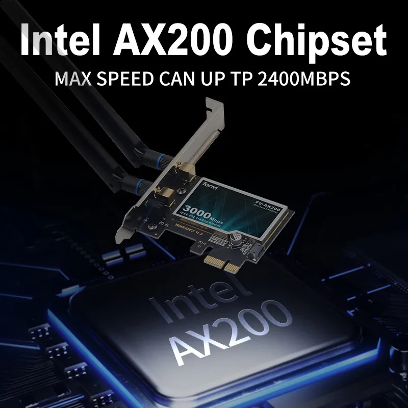 3000Mbps Wifi 6 Wireless Intel AX200 Desktop PCIe Adapter Bluetooth 5.1 802.11ax Dual Band 2.4G/5G PCI Express Network Card | Компьютеры и