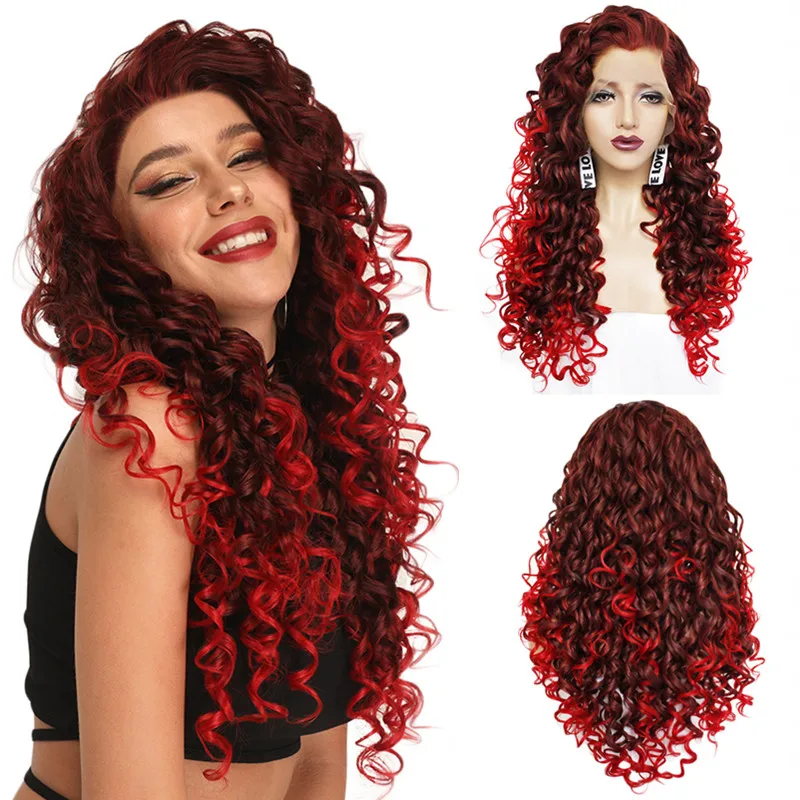 Ebingoo Hair cap+ высокотемпературное волокно натуральный длинный кудрявый платиновый блонд синтетический парик на кружеве с бесплатной частью