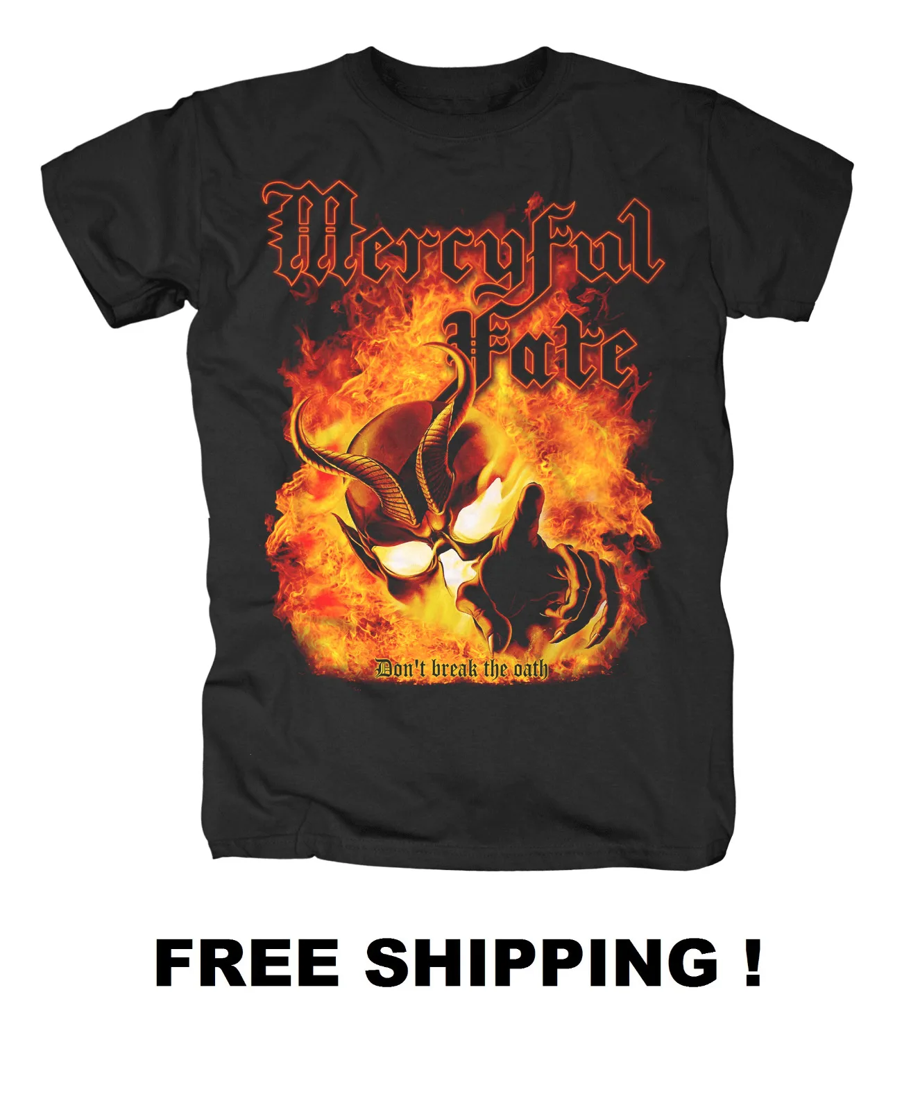 Официальная черная футболка Mercyful Fate Don't Break The притесненная бесплатная доставка