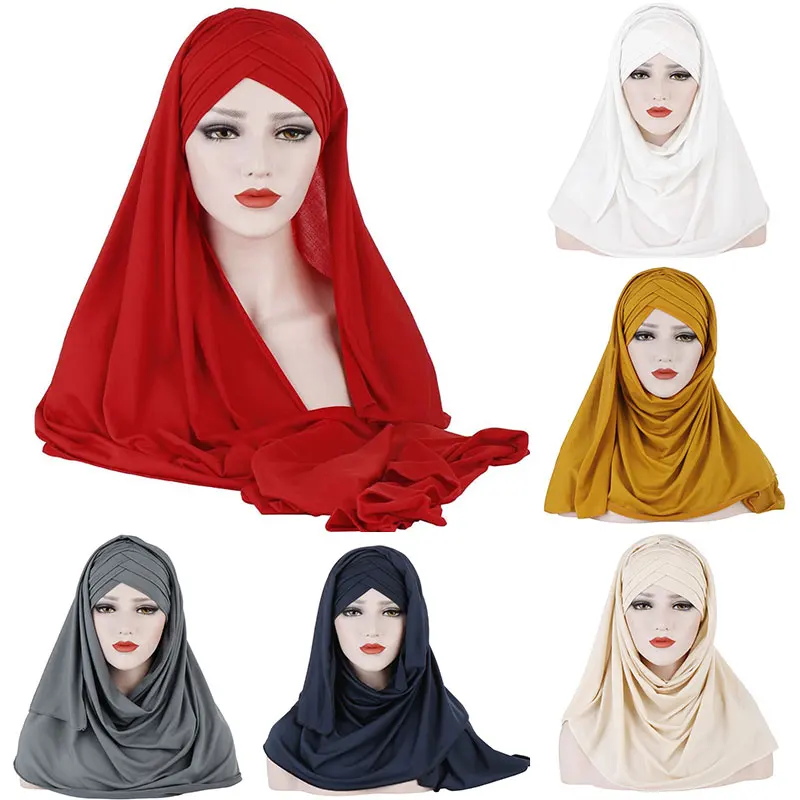 Молочный шелк Искусственный шарф длинная мусульманская шаль простой мягкий