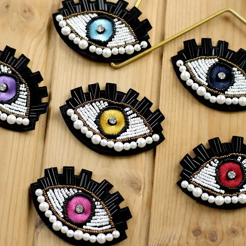Стразы Бисер Eyes Applique 3D пришить Кристалл жемчужные заплатки для одежды знак паста