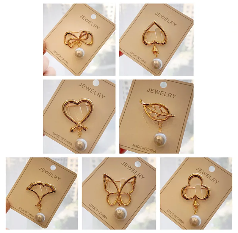 

Fashion Glossy Alloy Brooch For Women Suit Lapel pins Accessories Leaf Limited Pearl Beads Pendant Elegant Party Badges For Gift