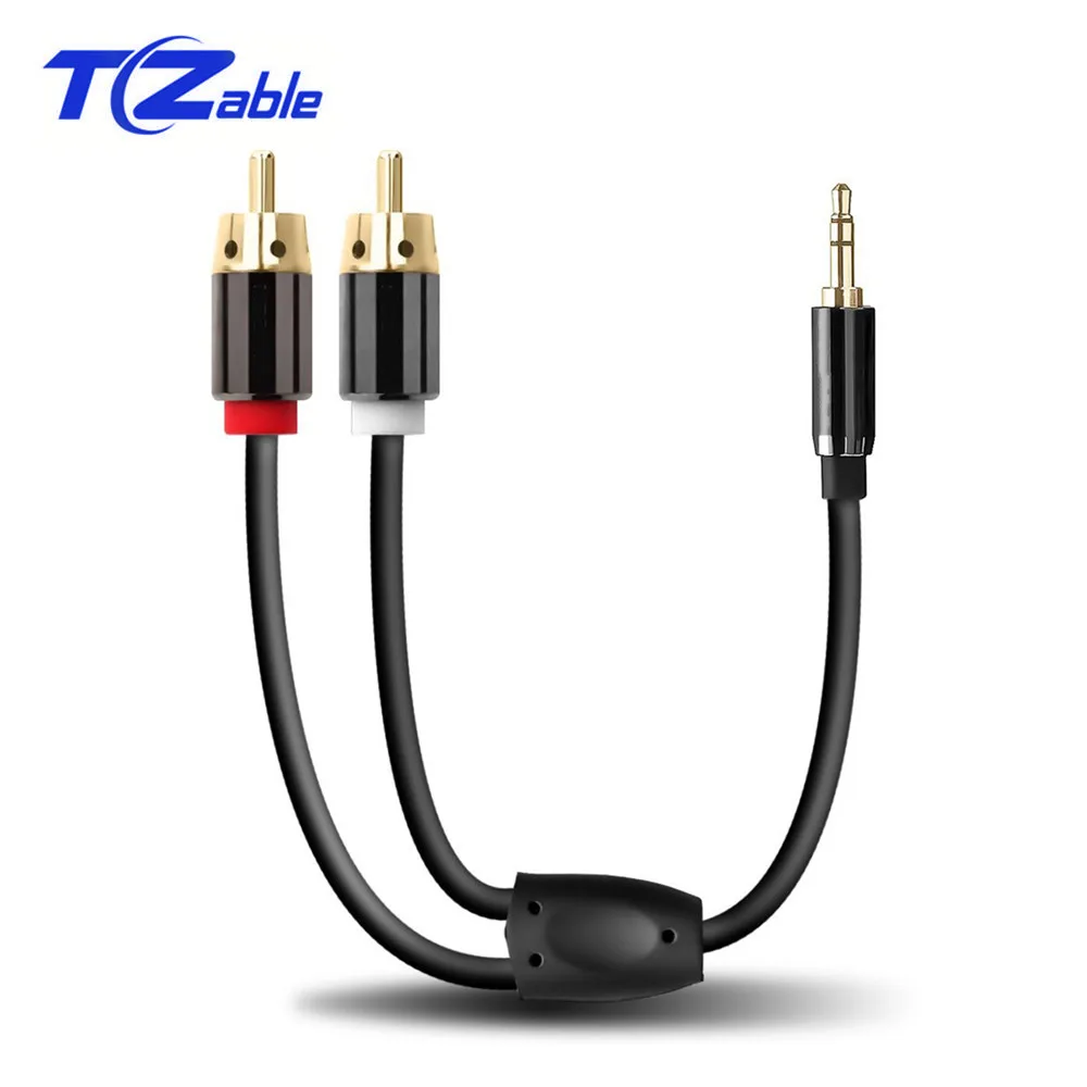 Аудиокабель RCA с разъемом 3 5 мм на 2RCA позолоченный аудиокабель для домашнего