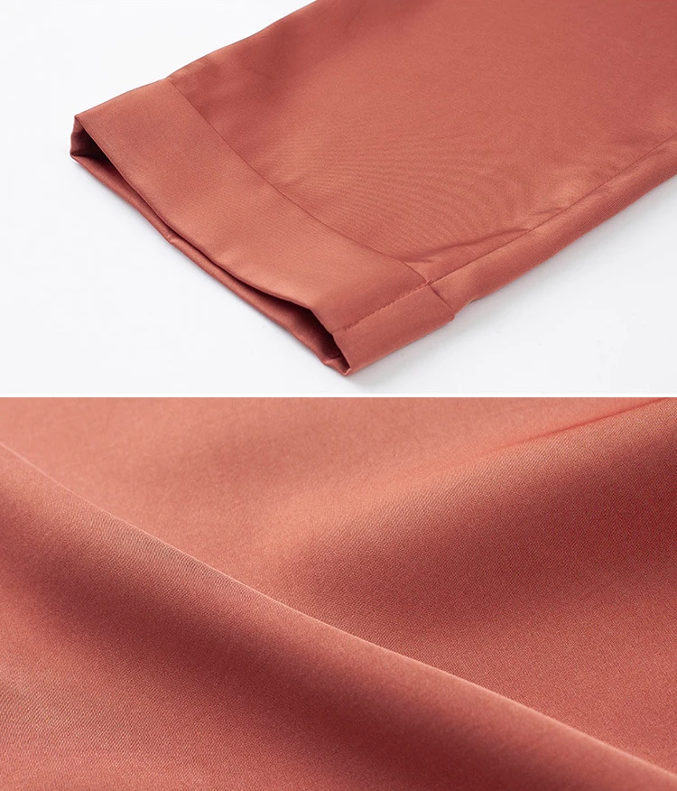 

2019 Summer Women Long Work Trousers Elegant Solid Silk Satin Flanged Straight Pants Casual Office Lady Trousers Slim Pants
