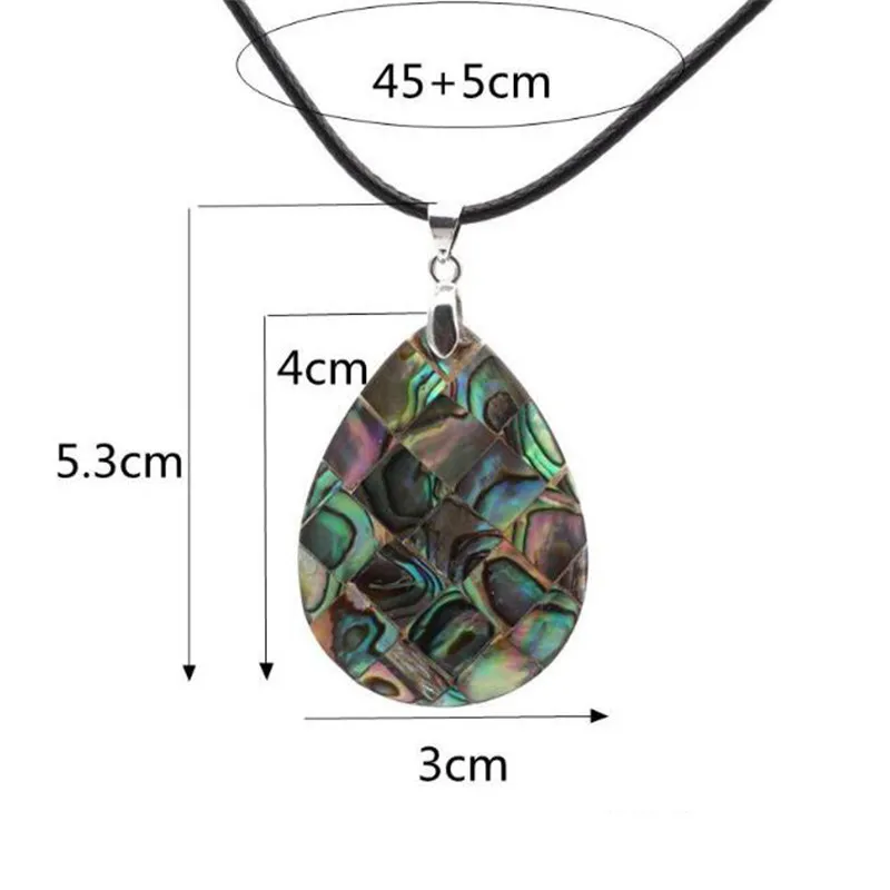 Натуральная устричная Paua Абалон оболочки слеза капля воды кулон ожерелье