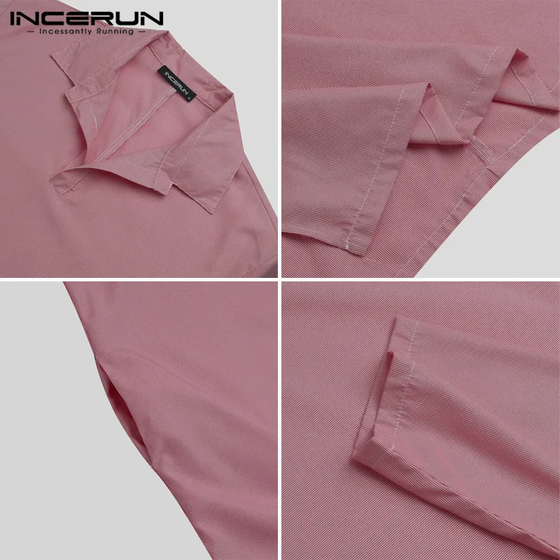 

Man Comfy Night Dress Shirt With Belts Bathrobes INCERUN Leisure Solid Pyjamas Robes Men Long Sleeve Lapel Neck Sleepwear S-5XL