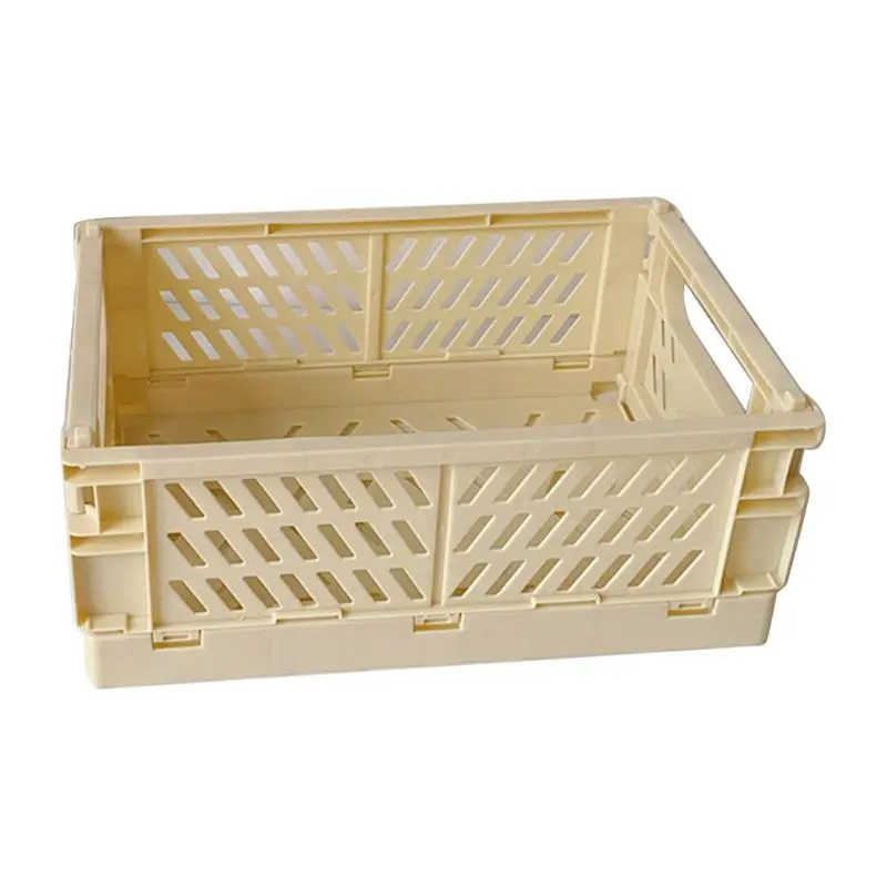 

Collapsible Crate Plastic Folding Storage Box Basket Utility Cosmetic Container