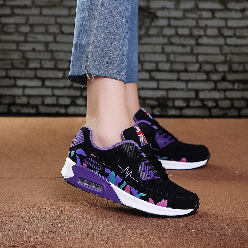 

Fashion Casual Sport Comfortable Lace-up Outdoor Running Sneakers 2021 New Walking Shoes for Women Size 35-40
