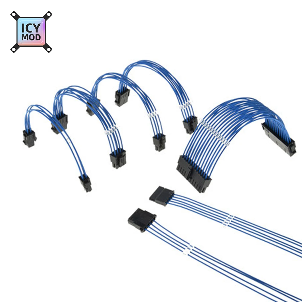 Кабель удлинитель для материнской платы Strimer/GPU/CPU посеребренный провод