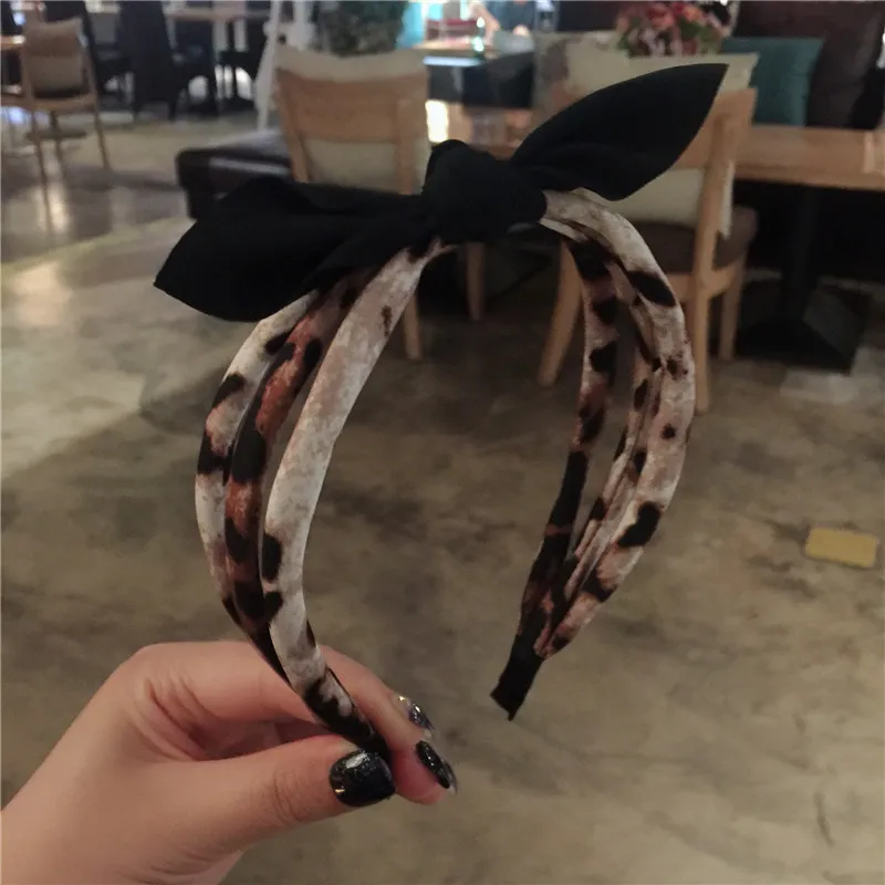 Женская леопардовая повязка на голову с узлом Модная элегантная Корейская